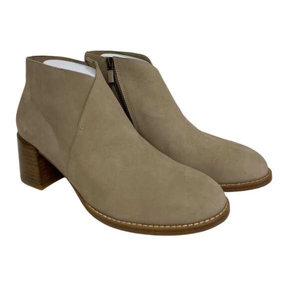 Eileen Fisher Shoes - Eileen Fisher Taupe Suede Side-Zip Ankle Booties